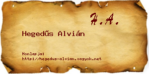 Hegedűs Alvián névjegykártya